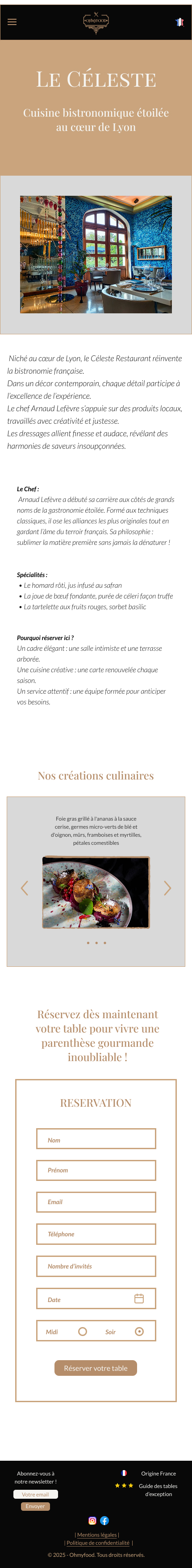 Fiche restaurant Oh My Food WordPress - suite