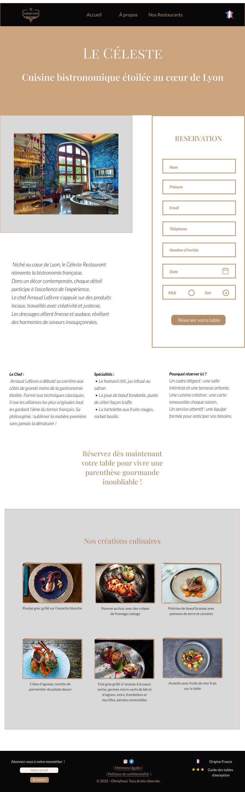Fiche restaurant Oh My Food WordPress - détail