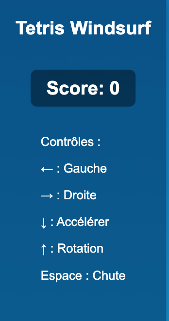 Menu du jeu
