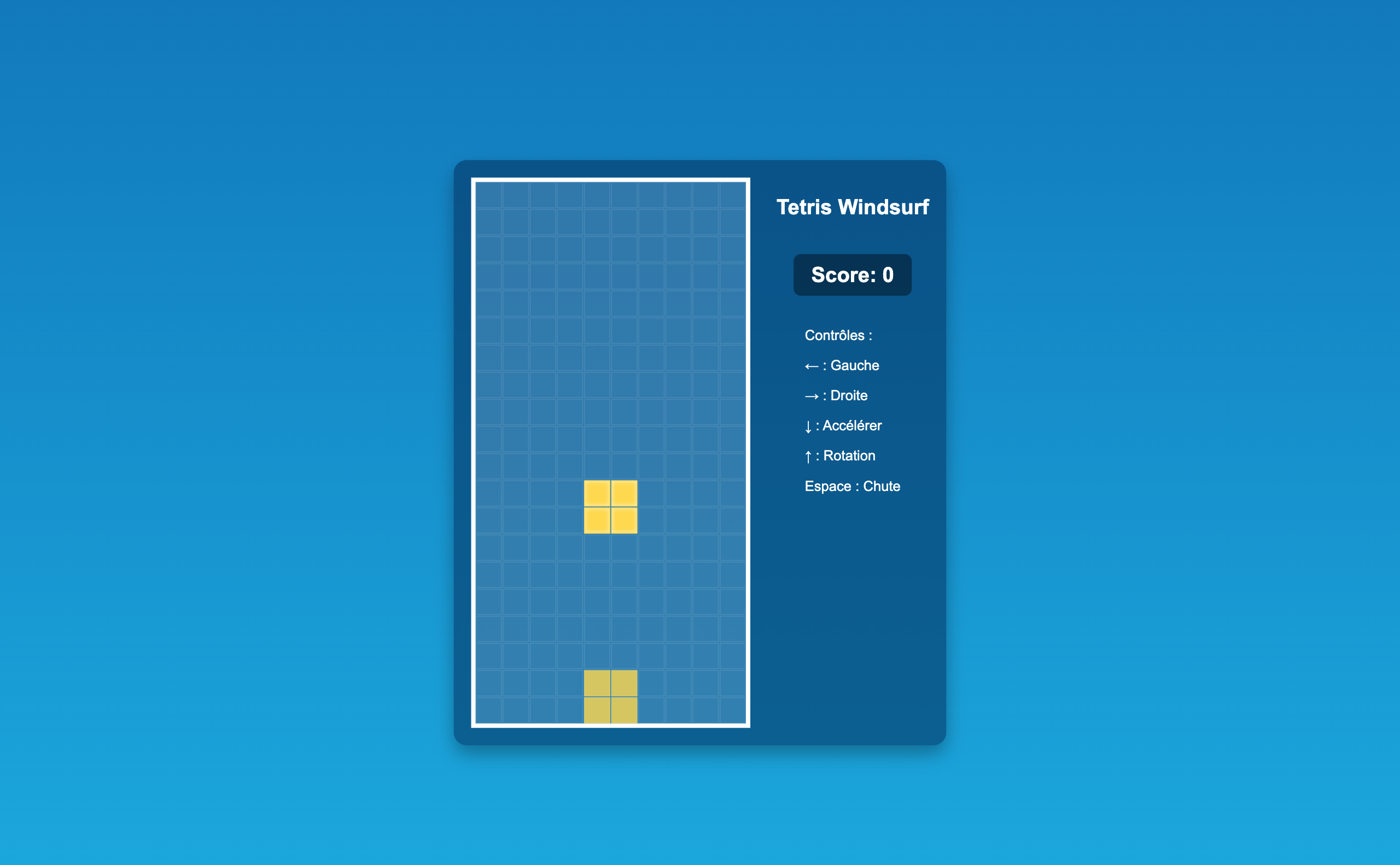 Écran de jeu Tetris Windsurf