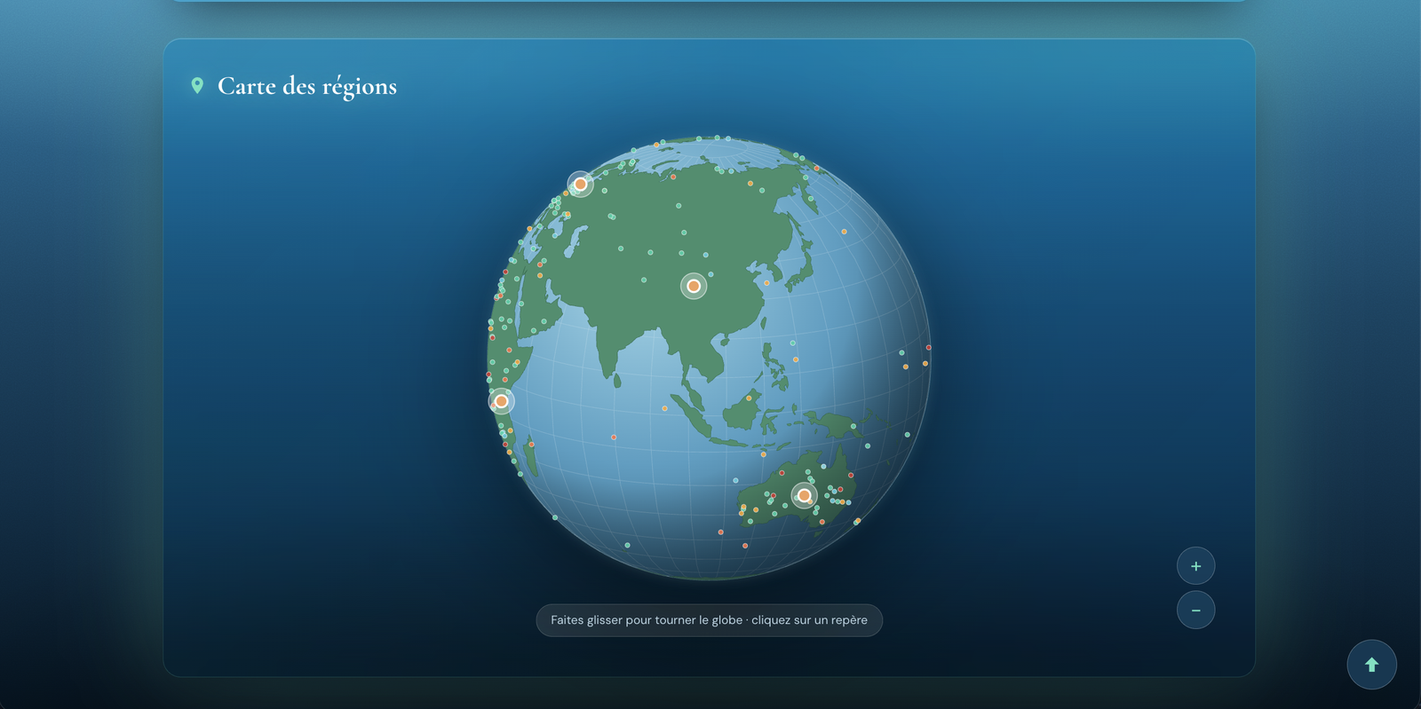 World Wild Life interactive regions globe map